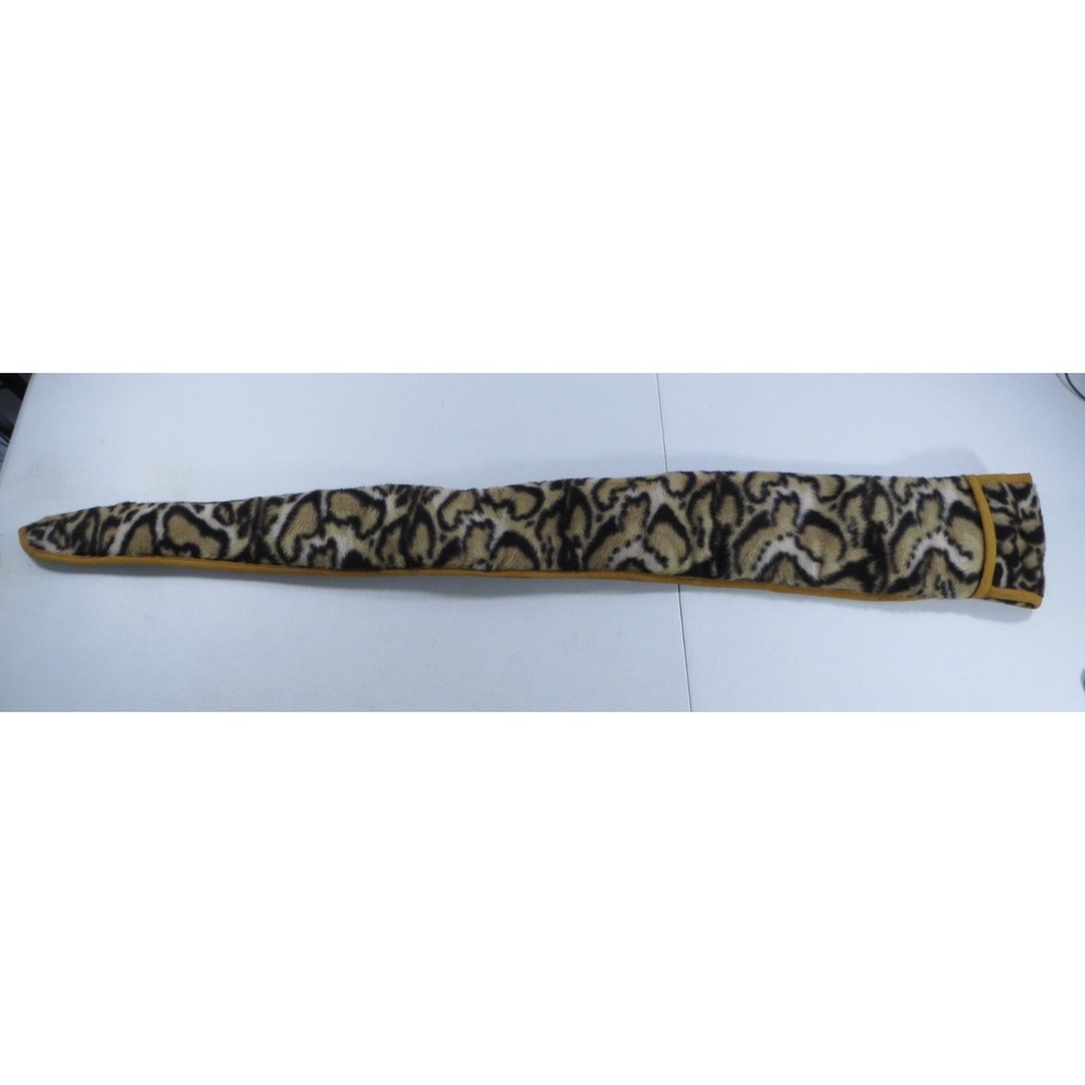 Vintage Leopard Print Fleece Purple Satin Lined Rifle Shotgun Sock Case Bag 52"